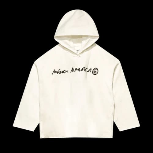 MM6 Maison Margiela Logo Printed Hoodie 'White'