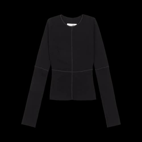 MM6 Maison Margiela Rib Jersey Long-Sleeve T-Shirt 'Black'