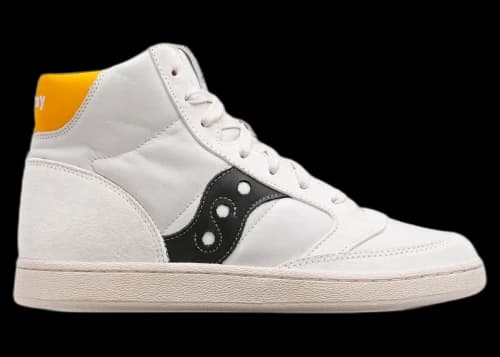 Saucony Jazz Court High White Black Yellow