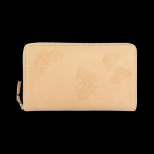 Comme des Garçons Leather Butterfly Travel Organizer Wallet 'Beige'