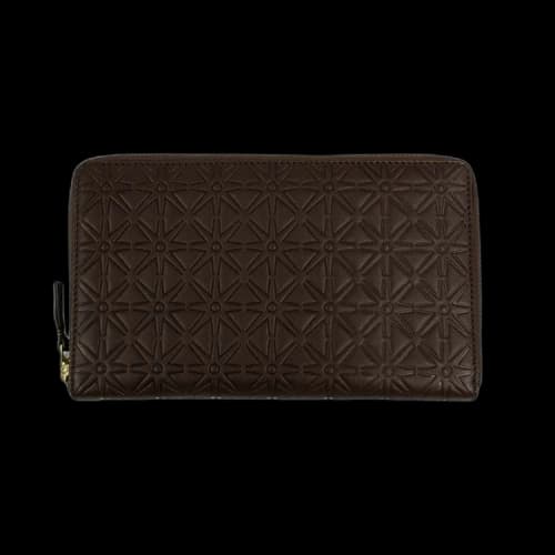 Comme des Garçons Leather Star Embossed Travel Organizer Wallet 'Brown'