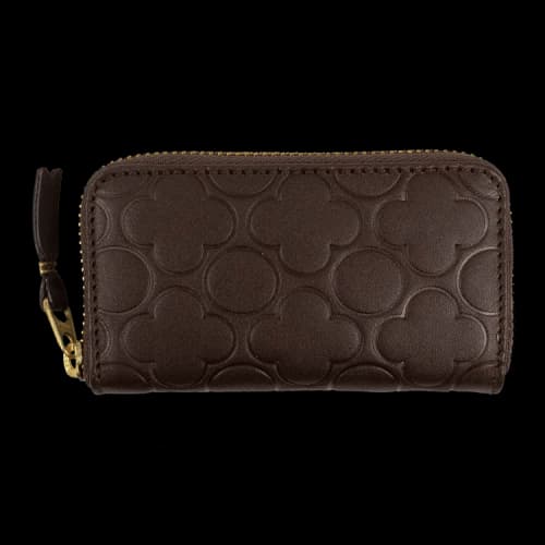 Comme des Garçons Leather Embossed Clover Coin Purse 'Brown'
