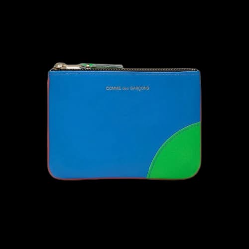 Comme des Garçons Super Fluo Leather Line Pouch 'Blue/Green'