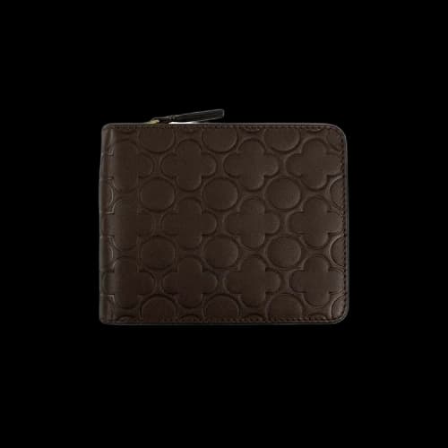 Comme des Garçons Leather Clover Cardholder Zip Around Wallet 'Brown'