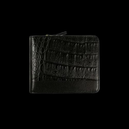 Comme des Garçons Wallet Reptile Patchwork Cardholder Wallet 'Black'