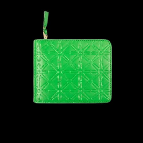 Comme des Garçons Leather Embossed Star Wallet 'Green'