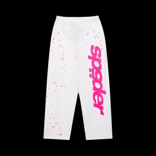 Sp5der Fractured Logo Wide Leg Sweatpant 'White'