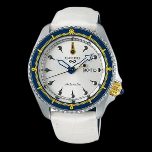 Seiko SEKIO 5 Sports JOJO's Bizarre Adventure Golden Wind Bruno Bucharati Mechanical White