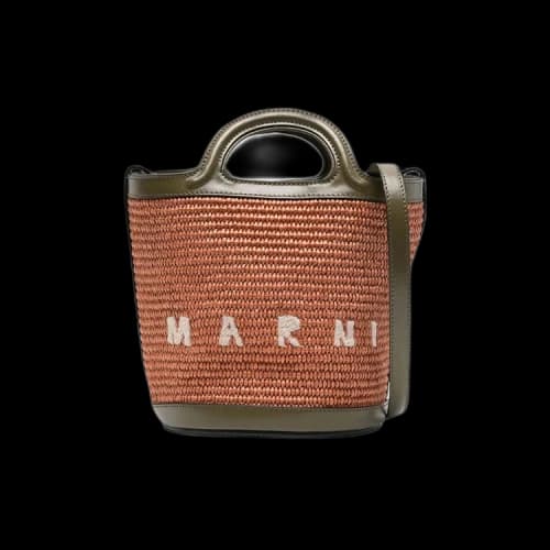 Marni Tropicalia Mini Bucket Bag 'Brick/Olive'
