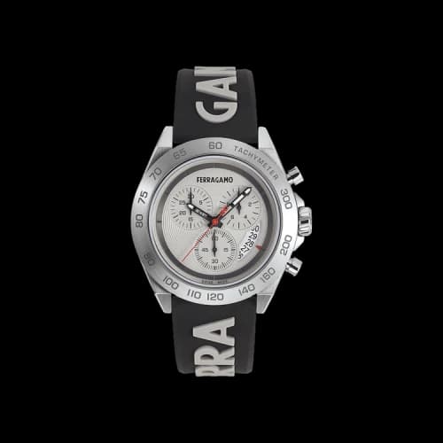 Ferragamo Urban Chrono Silicone Watch 'Stainless Steel'