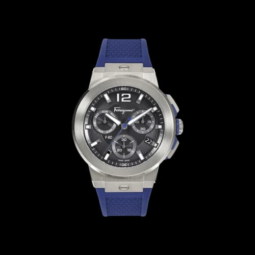 Ferragamo F-80 Titanium Tech Silicone Watch 'Titanium'