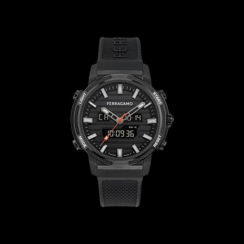 Ferragamo Sport Anadigit Silicone Watch 'Gun'
