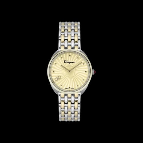 Ferragamo Cuir Watch 'Two Tone'