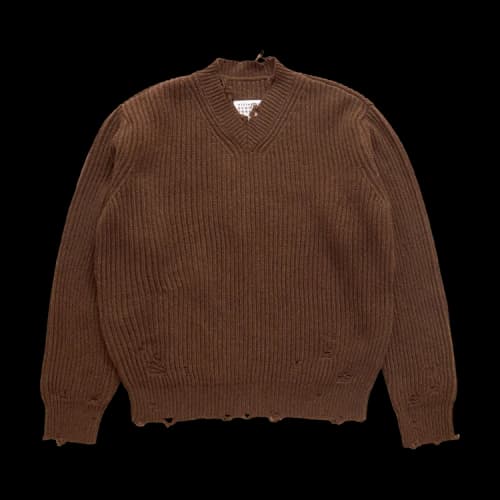 MM6 Maison Margiela V-Neck Sweater 'Brown Melange'