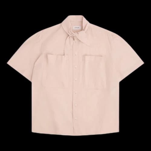 Lemaire Short-Sleeve Shirt with Foulard 'Dusty Purple'