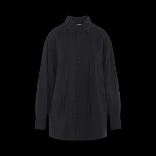 Lemaire Easy Shirt With Contrasted Stitch 'Black'