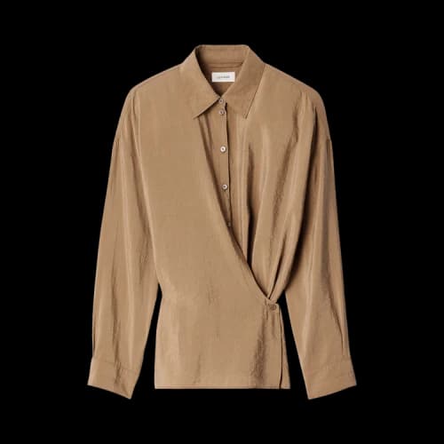 Lemaire Straight Collar Twisted Shirt 'Toffee'