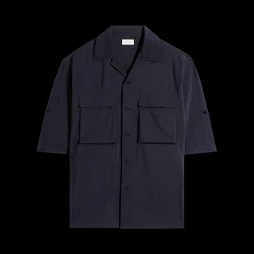 Lemaire Short-Sleeve Utility Shirt 'Squid Ink'