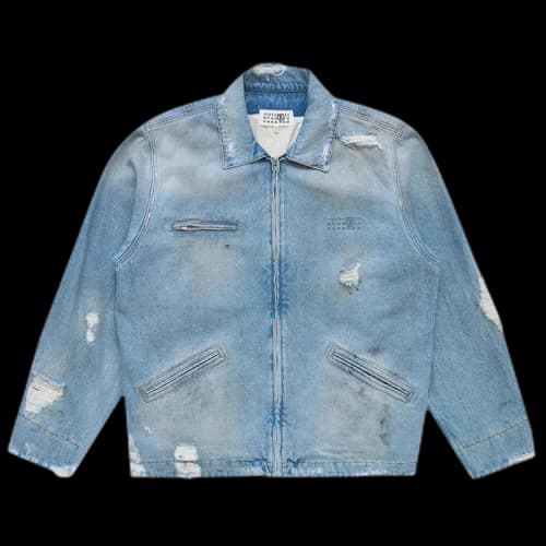 MM6 Maison Margiela Zip-Up Denim Jacket 'Blue'
