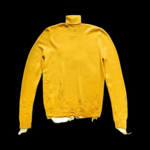 MM6 Maison Margiela Destroyed Fitted Turtle Neck 'Yellow'
