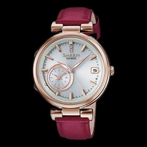 CASIO Sheen Series 50m Waterproof Solar Power Movement Watch Leather Strap