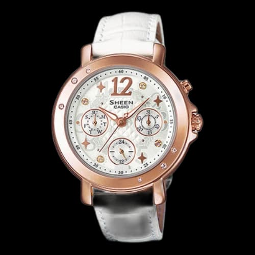 CASIO SHEEN Series Quartz Watch Leather Strap 50m Waterproof