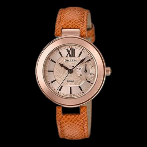 CASIO SHEEN Series Leatheres Business Golden Waterproof Rose Gold Analog