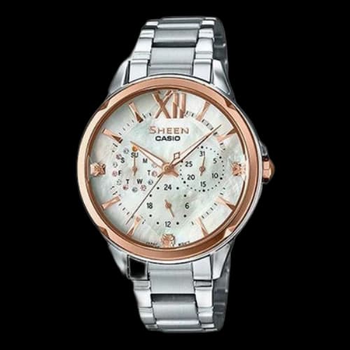 CASIO sheen Series Waterproof Quartz Stainless Steel Strap Silver Watch
