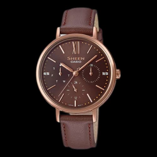 CASIO SHEEN Series Quartz Watch Leather Strap