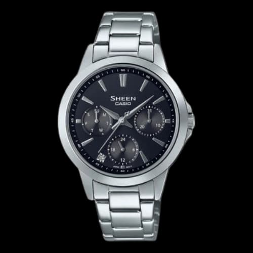CASIO Waterproof SHEEN Silver Analog/Digital Combo
