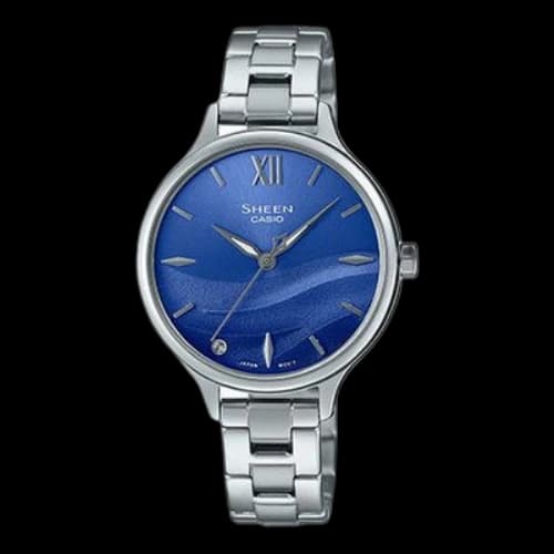 CASIO SHEEN Series SEA WAVE Subject Stylish Simplicity Watch Artificial Sapphire Gradient Blue Sapphire Crystal