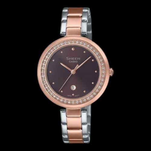 CASIO Analog 'Silver Saphire Crystal Rose Gold' (Women's)
