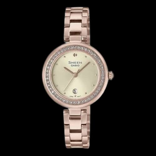 CASIO Analog 'Sapphire Crystal Rose Gold' (Women's)