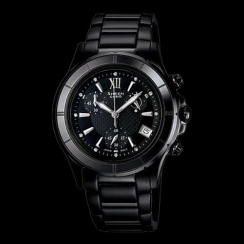 CASIO SHEEN Waterproof Stainless Steel Strap Black Analog