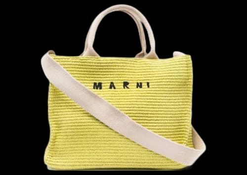 Marni Embroidered Logo Tote Bag Acid Green