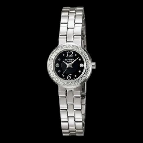CASIO SHEEN Waterproof Stainless Steel Strap Black Analog