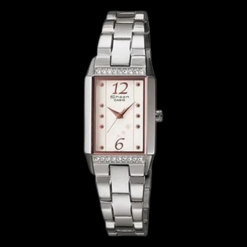 CASIO SHEEN Waterproof Stainless Steel Strap White Analog