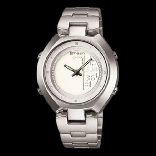 CASIO Waterproof SHEEN Stainless Steel Strap Gray Analog