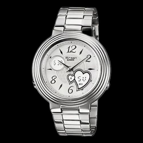 CASIO SHEEN Waterproof Stainless Steel Strap White Analog
