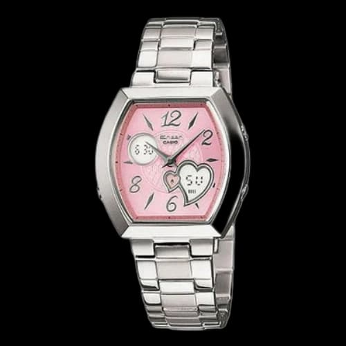 Casio Waterproof SHEEN Stainless Steel Strap Pink Analog