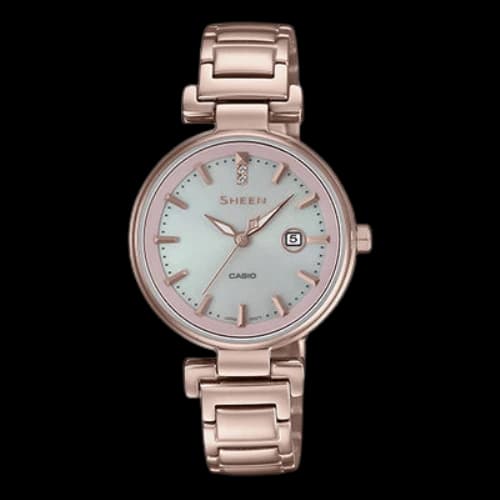CASIO SHEEN Solar Peach Gold Solar Powered Analog