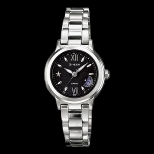 CASIO Waterproof SHEEN Stainless Steel Strap Black Analog