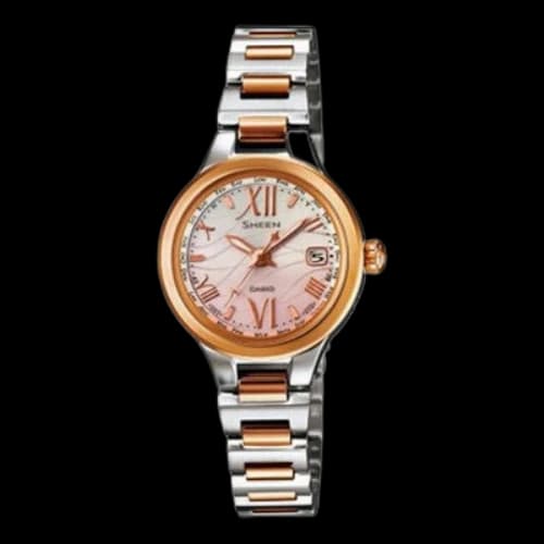 CASIO SHEEN Series Radio Solar Energy Rose Gold Watch Solar Powered