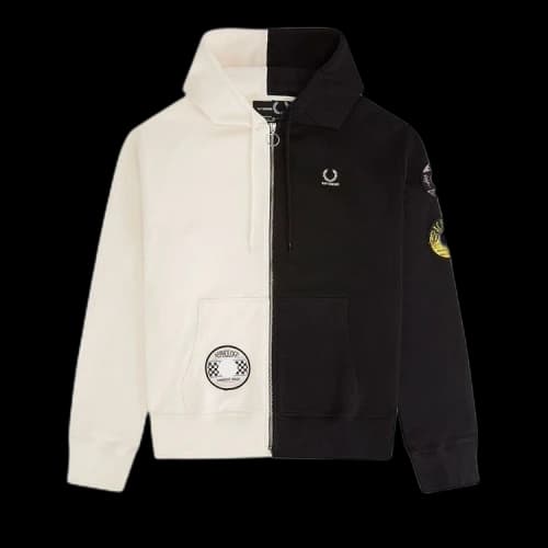Fred Perry x Raf Simons Patched Zip Through Hoody 'Black'