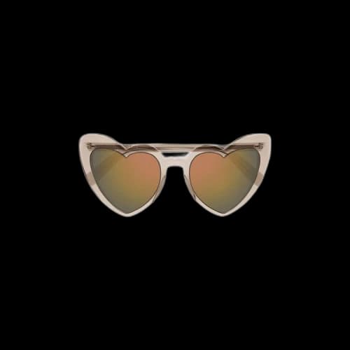 Saint Laurent Loulou Heart Sunglasses 'Nude'