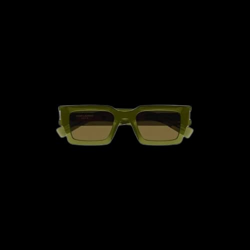 Saint Laurent Rectangular Frame Sunglasses 'Green'