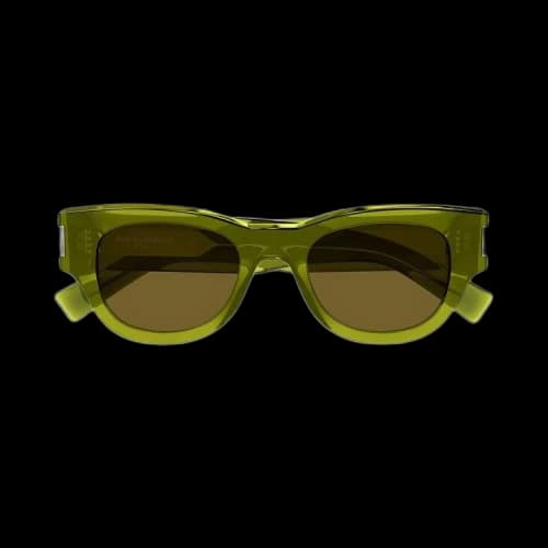 Saint Laurent Square Sunglasses 'Green/Brown'