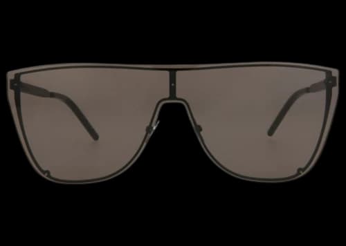 Saint Laurent Shield-Frame Metal Sunglasses Black (SL1BMASK-30009950-001-00344)