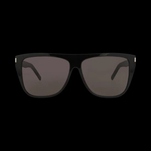 Saint Laurent Round-Frame Acetate Sunglasses Black Black Grey (SL1SLIM-30007144-001)