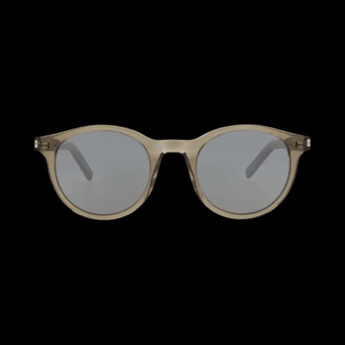 Saint Laurent Round-Frame Acetate Sunglasses Brown Brown Silver (SL342-30008558-005)